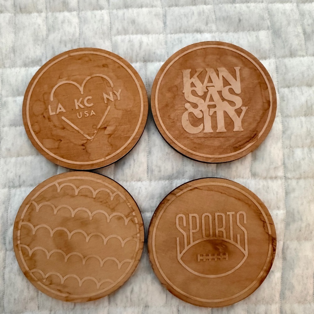 Kansas City Wooden Coaster Set
